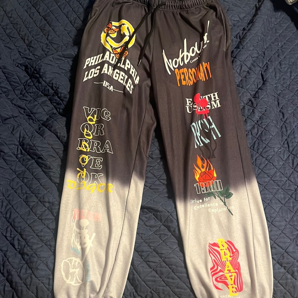 Large shein brand multicolored men’s joggers